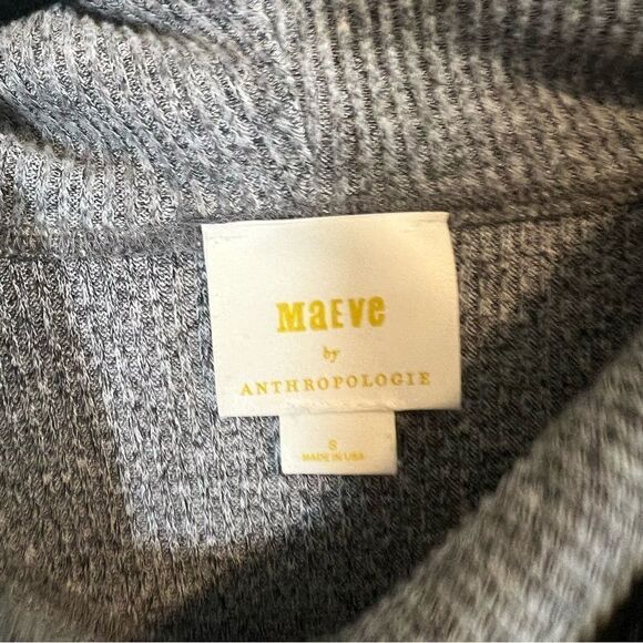✨ Anthropologie Maeve Gray Ribbed Cowl Neck Sweater Small - Picture 4 of 9